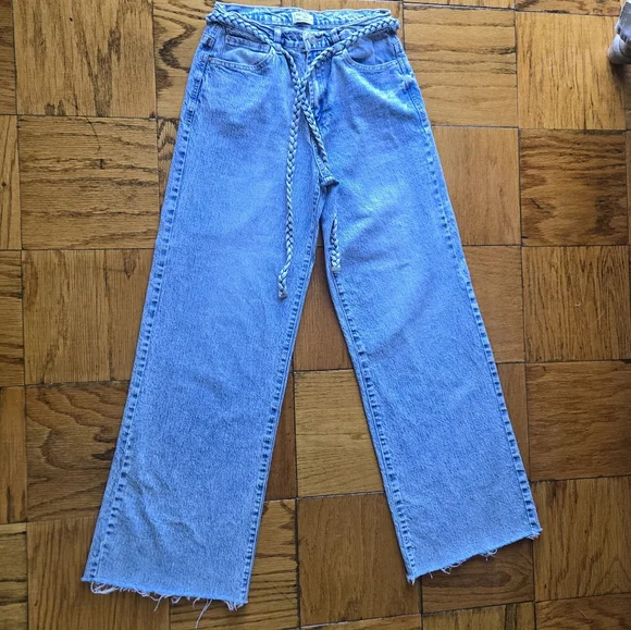 Kensie "The Carla" High-Rise Wide Leg Jeans w/ Removable Braided Belt | Size 2/2 - Picture 6 of 16